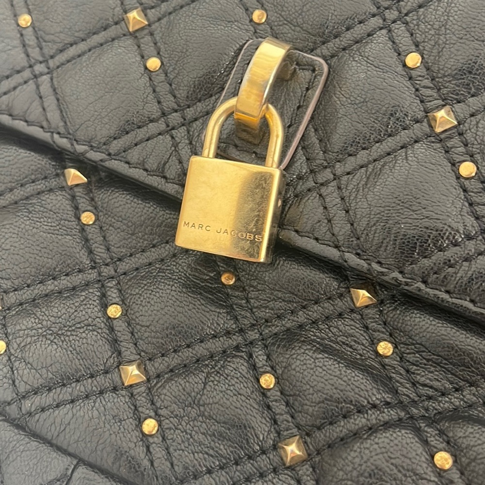 Black Leather Marc Jacoba handbag